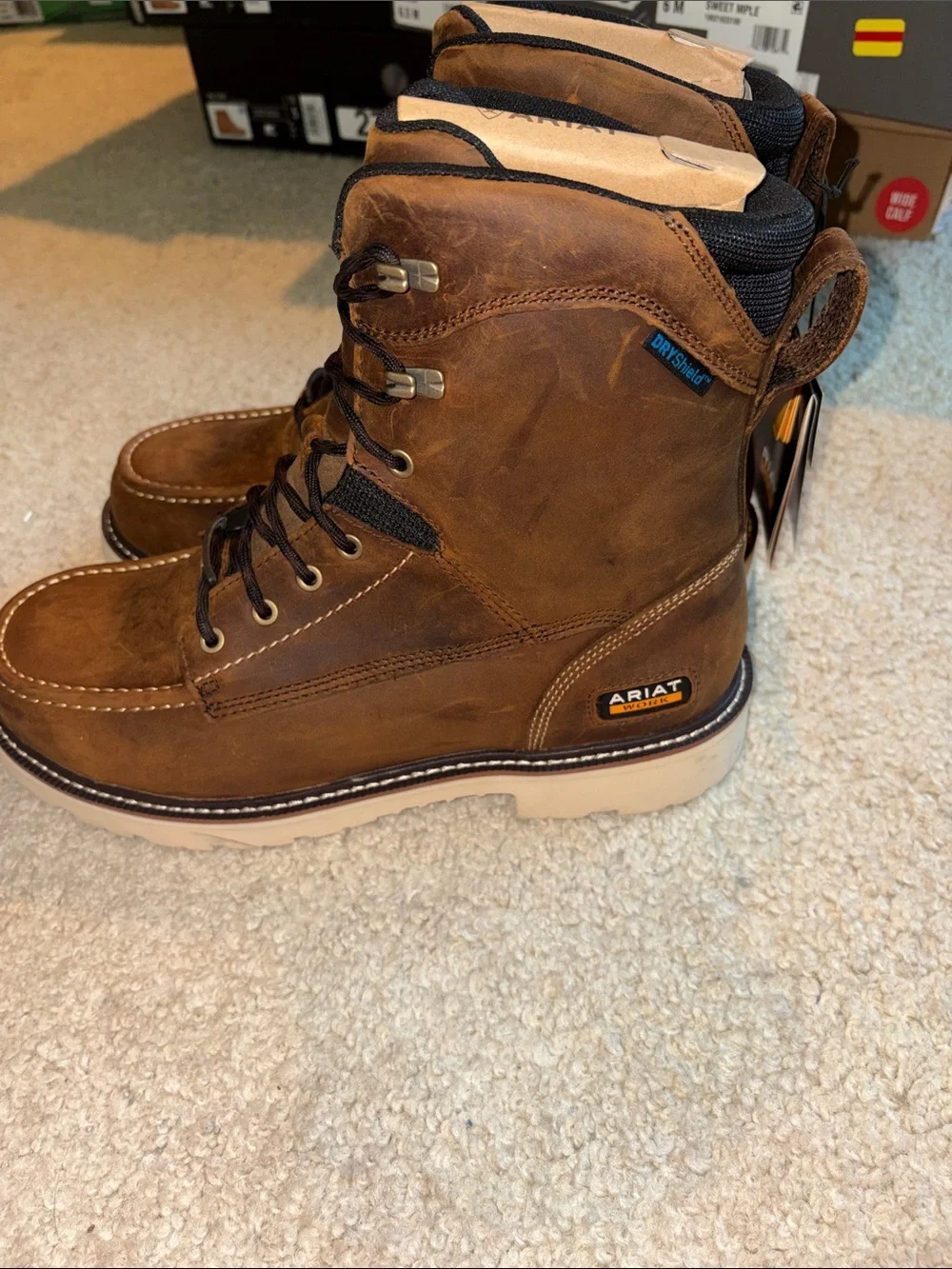 Ariat Men's Tan Brown Lace-Up Work Boots Electrical Hazard